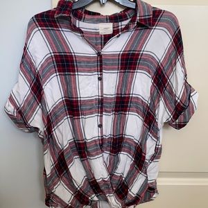 flannel top, size small, brand: Harper